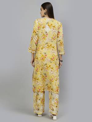 hand embroidered blue mal-mal lucknow chikankari women kurta set 3