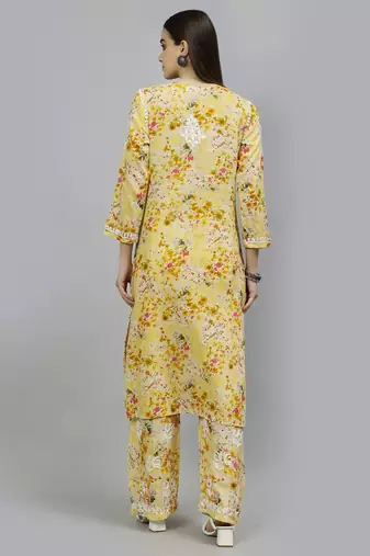 hand embroidered blue mal-mal lucknow chikankari women kurta set