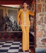 Mayan gold georgette embroidered co-ord set