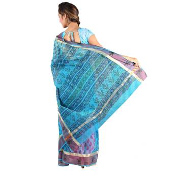 Latest Floral Print Design Border Kota Doria Sari Diwali Special Gift 242 2