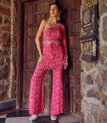Fuchsia pink georgette co-ord set