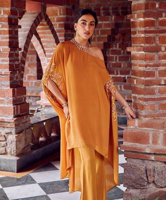 Mayan gold crepe kaftaan set 2