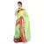 Red Border Hand Weaved Green Cotton Doria Saree Deepawali Gift 247