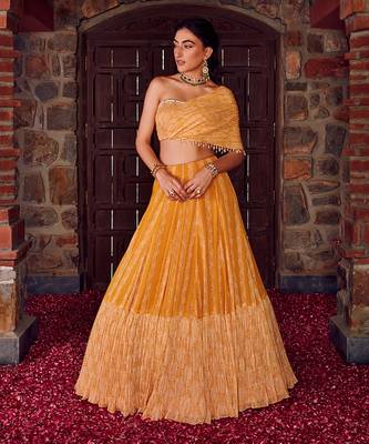Mayan Gold Georgette Lehenga Set 1