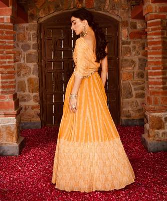Mayan Gold Georgette Lehenga Set 2
