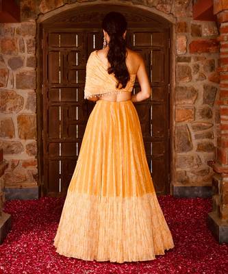 Mayan Gold Georgette Lehenga Set 3