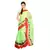Red Border Hand Weaved Green Cotton Doria Saree Deepawali Gift 247