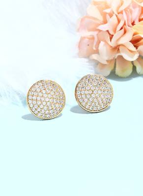 Gold Tone Round Earrings 1