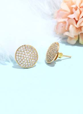 Gold Tone Round Earrings 2