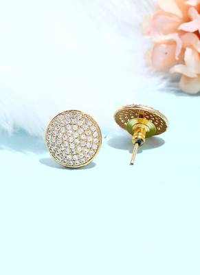Gold Tone Round Earrings 3