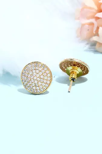 Gold Tone Round Earrings