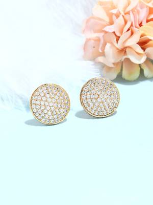 Gold Tone Round Earrings 4