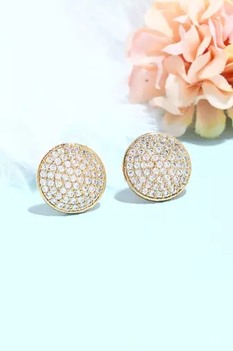 Gold Tone Round Earrings