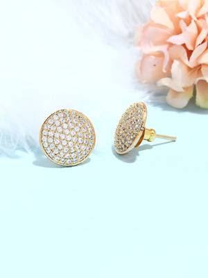 Gold Tone Round Earrings 5