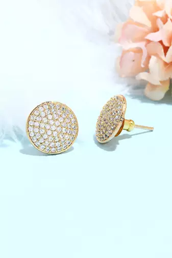Gold Tone Round Earrings