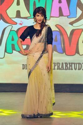 Shruti Hasan Gorgeous Bollywood Designer Net Saree Deepawali Gift 535 1