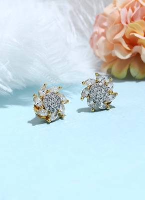 AD White Gold Earrings 1