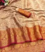 KORAMS DESIGN BANARASI SILK BLEND SAREE WITH BLOUSE FOR WOMEN