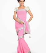 Sonakshi Sinha Amazing Designer Pink Chiffon Saree Diwali Gift 548
