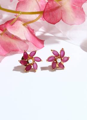 Rose Gold Floral Earrings 1