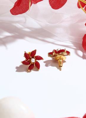 Orange Floral Shaped Earrings 2
