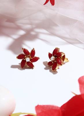 Orange Floral Shaped Earrings 3