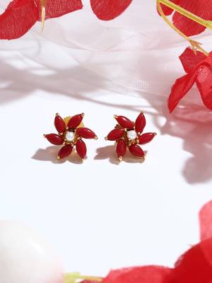 Orange Floral Shaped Earrings 4