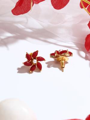Orange Floral Shaped Earrings 5
