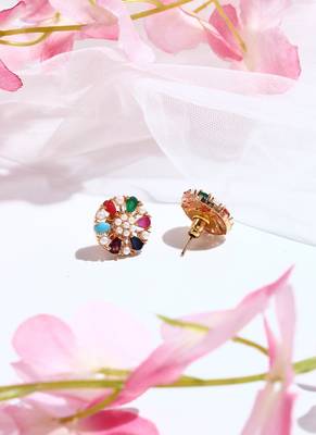 Multicolour Kundan Earrings 3