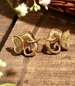 Gold Plated Elephant Earrings