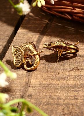 Gold Plated Elephant Earrings 2