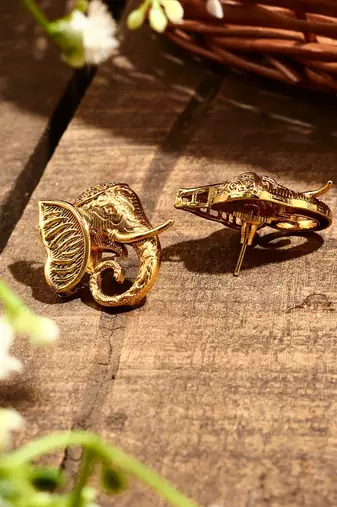 Gold Plated Elephant Earrings