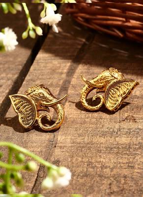 Gold Plated Elephant Earrings 3