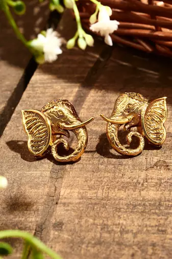Gold Plated Elephant Earrings