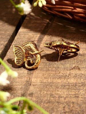 Gold Plated Elephant Earrings 5