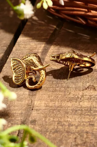 Gold Plated Elephant Earrings