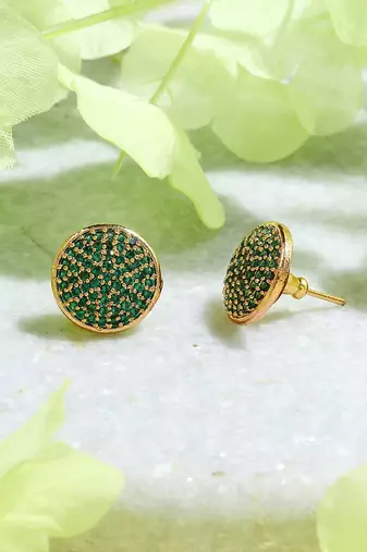 Gold Plated-Plated Round Earrings