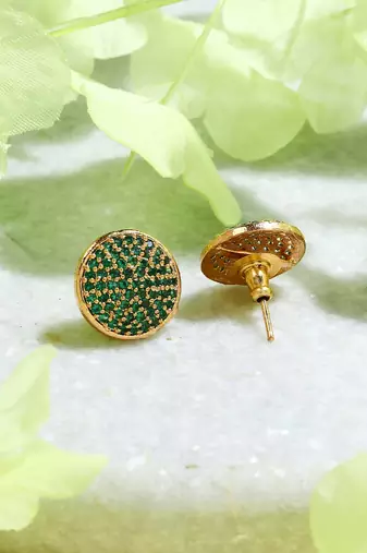 Gold Plated-Plated Round Earrings