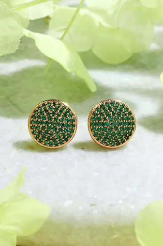 Gold Plated-Plated Round Earrings