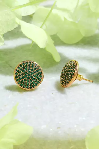 Gold Plated-Plated Round Earrings