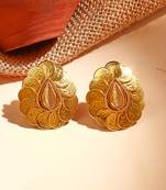 Leaf Shaped Earrings with Motif