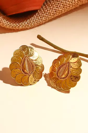 Leaf Shaped Earrings with Motif