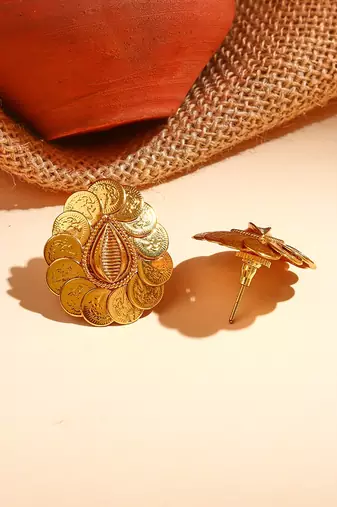 Leaf Shaped Earrings with Motif