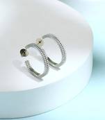 Silver American Diamond Hoops