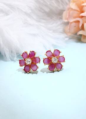Pink Floral Earrings 1