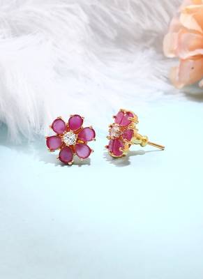 Pink Floral Earrings 2