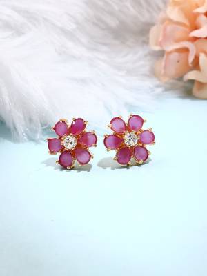 Pink Floral Earrings 4