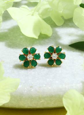 Green Floral Earrings 1