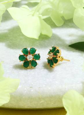 Green Floral Earrings 2
