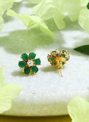 Green Floral Earrings 3